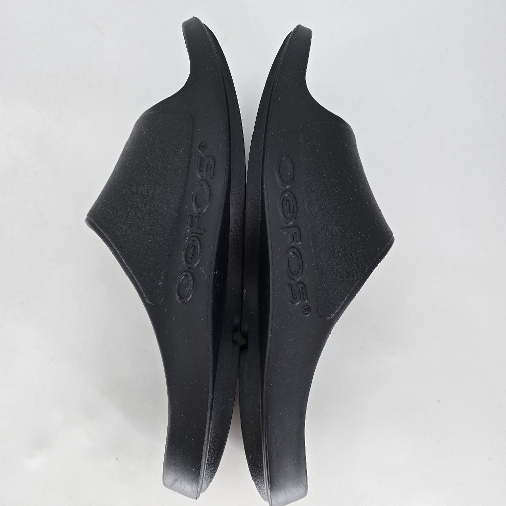 oofos OOahh Sport Flex slide Sandal - Matte black size mens 15 - Picture 9 of 11